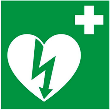 The universal ILCOR AED sign